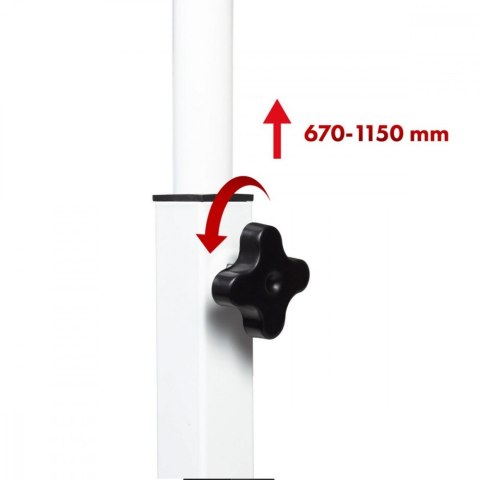 Mobilne biurko regulowane MC-124 W regulacja wysokości 67-115cm, max 50kg, blat 80x60 cm