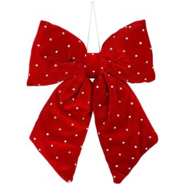 KOKARDA DEKORACYJNA CZERWONA 20x23CM MICA