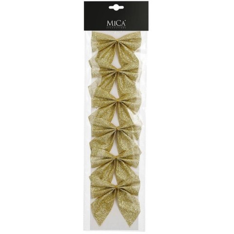 KOKARDA DEKORACYJNA ZŁOTA 10x12CM 6SZT MICA