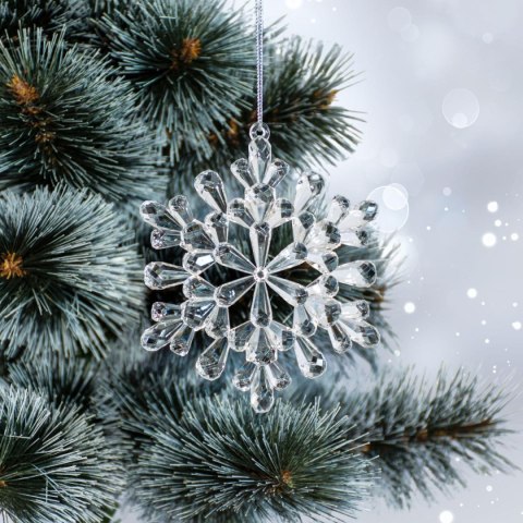 DEKORACJA WISZĄCA PŁATEK ŚNIEGU 12x12 CM WZÓR 3