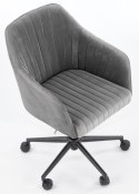 Fotel obrotowy Fresco Velvet popielaty Wyposażony w mechanizm podstawowy, obicie wykonane z wysokiej jakości welurowej tkaniny, 