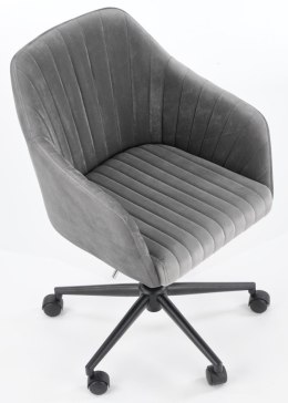 Fotel obrotowy Fresco Velvet popielaty Wyposażony w mechanizm podstawowy, obicie wykonane z wysokiej jakości welurowej tkaniny, 