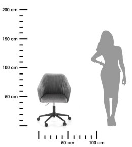 Fotel obrotowy Fresco Velvet popielaty Wyposażony w mechanizm podstawowy, obicie wykonane z wysokiej jakości welurowej tkaniny, 