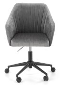 Fotel obrotowy Fresco Velvet popielaty Wyposażony w mechanizm podstawowy, obicie wykonane z wysokiej jakości welurowej tkaniny, 
