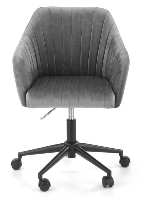 Fotel obrotowy Fresco Velvet popielaty Wyposażony w mechanizm podstawowy, obicie wykonane z wysokiej jakości welurowej tkaniny, 