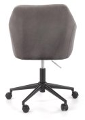 Fotel obrotowy Fresco Velvet popielaty Wyposażony w mechanizm podstawowy, obicie wykonane z wysokiej jakości welurowej tkaniny, 
