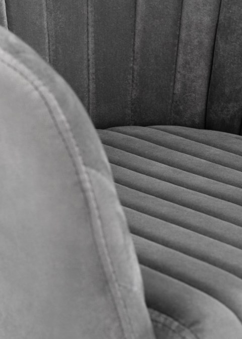 Fotel obrotowy Fresco Velvet popielaty Wyposażony w mechanizm podstawowy, obicie wykonane z wysokiej jakości welurowej tkaniny, 