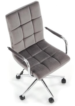 Fotel obrotowy Gonzo Velvet popielaty Wyposażony w mechanizm TILT, obicie wykonane z wysokiej jakości welurowej tkaniny, fotel d