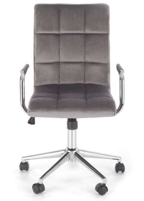 Fotel obrotowy Gonzo Velvet popielaty Wyposażony w mechanizm TILT, obicie wykonane z wysokiej jakości welurowej tkaniny, fotel d