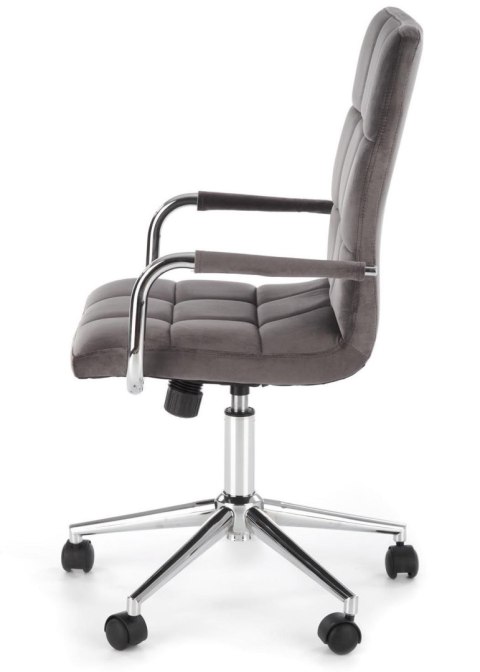 Fotel obrotowy Gonzo Velvet popielaty Wyposażony w mechanizm TILT, obicie wykonane z wysokiej jakości welurowej tkaniny, fotel d