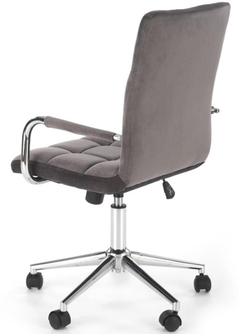Fotel obrotowy Gonzo Velvet popielaty Wyposażony w mechanizm TILT, obicie wykonane z wysokiej jakości welurowej tkaniny, fotel d