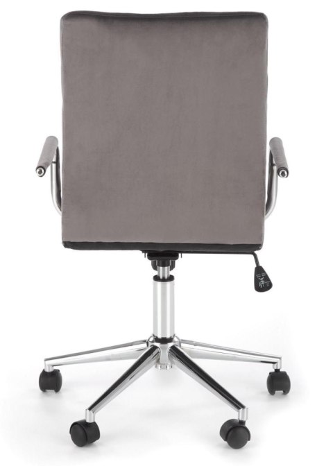 Fotel obrotowy Gonzo Velvet popielaty Wyposażony w mechanizm TILT, obicie wykonane z wysokiej jakości welurowej tkaniny, fotel d
