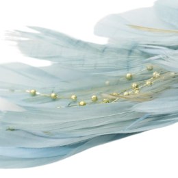 PTASZEK DEKORACYJNY NA KLIPSIE 38CM SREBRNO SZARY