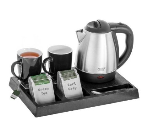 Czajnik hotelowy 1.2l inox&tacka powitalna AD1354