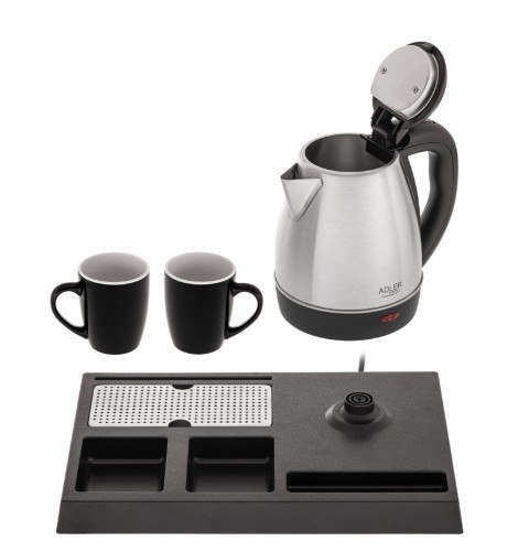 Czajnik hotelowy 1.2l inox&tacka powitalna AD1354