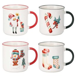 Komplet kubków z motywem świątecznym 4x200ml