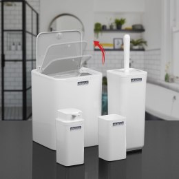 Komplet łazienkowy 5 el Square biały Klasyczny komplet łazienkowy Square składający się z 5ciu elementów, kolor biały