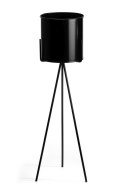 Kwietnik stojący TRIPOD 80cm czarny LOFT Wykonany z metalu, oryginalny i stabilny stojak na kwiaty lub rośliny w stylu industria