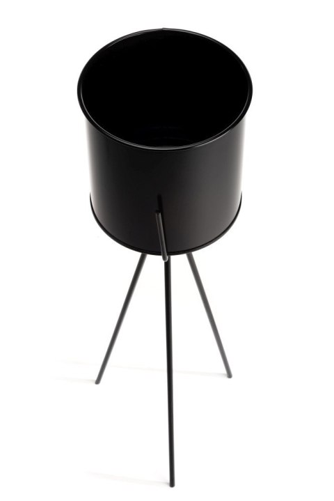 Kwietnik stojący TRIPOD 80cm czarny LOFT Wykonany z metalu, oryginalny i stabilny stojak na kwiaty lub rośliny w stylu industria