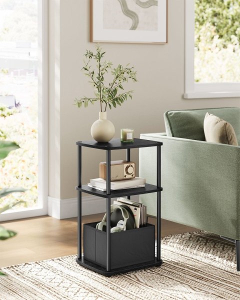 Mały stolik nocny z gazetnikiem czarny