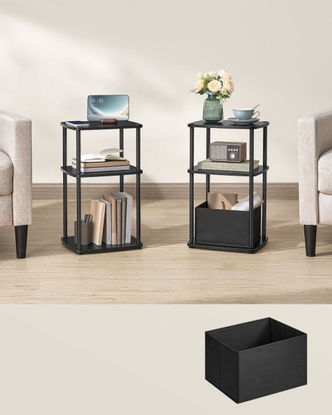 Mały stolik nocny z gazetnikiem czarny