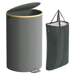 Materiałowy kosz na pranie 90 L szary