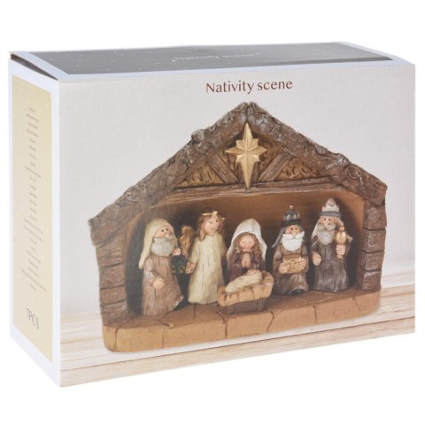 Szopka bożonarodzeniowa z figurkami