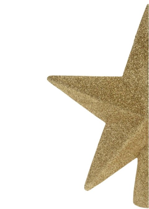 Szpic na choinkę złota gwiazda 19 cm Wykonana z solidnego tworzywa gwiazda choinkowa w kolorze złotym, ozdoba na wierzchołek cho