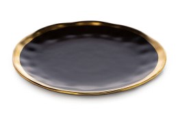 Talerz Lissa Black Gold 20 cm Wykonany z ceramiki w kolorze czarnym wykończone złotą farbą. Średnica naczynia wynosi 20 cm