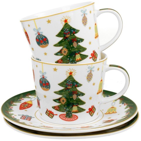 Zestaw 2 filiżanek z motywem świątecznym Christmas Tree 250 ml