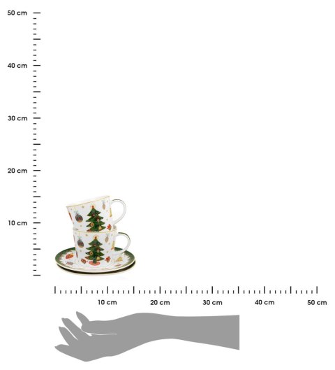 Zestaw 2 filiżanek z motywem świątecznym Christmas Tree 250 ml