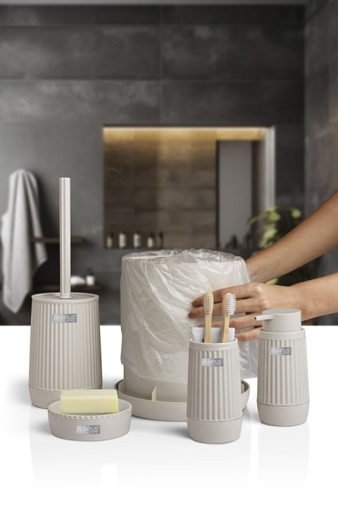 Zestaw łazienkowy 5 el Nida beżowy