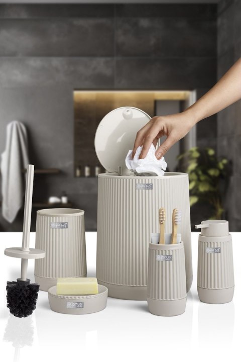 Zestaw łazienkowy 5 el Nida beżowy