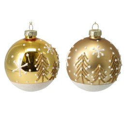 Bombki choinkowe szklane złote 12 szt. 8 cm