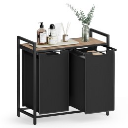 Kosz na pranie z 2 pojemnikami czarny