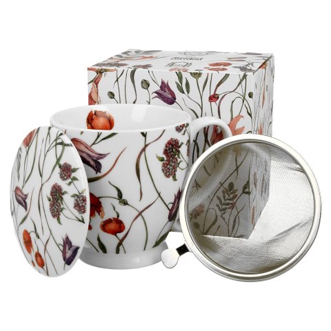 Kubek na stopce z zaparzaczem FLOWER MEADOW 510 ml