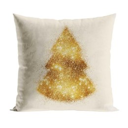 Poszewka BROKATOWA CHOINKA 40x40 cm BEŻ
