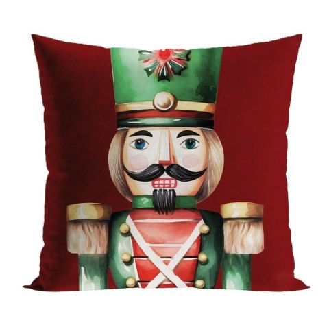 Poszewka DZIADKI DO ORZECHÓW 45x45 cm CZERWONA