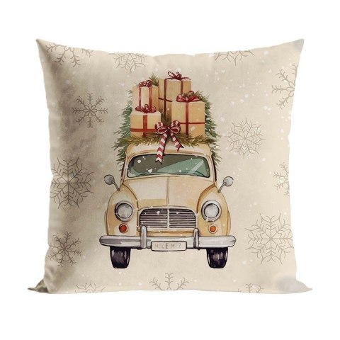 Poszewka VINTAGE SAMOCHÓD 40x40 cm BEŻ