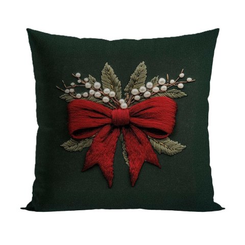 Poszewka WYSZYWANA KOKARDA 40x40 cm