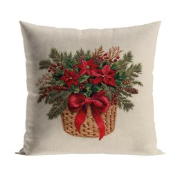 Poszewka WYSZYWANY BUKIET 40x40 cm BEŻ