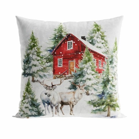 Poszewka ZIMOWY LAS 40x40 cm biała