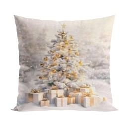 Poszewka ZŁOTA CHOINKA 40x40 cm BIAŁA