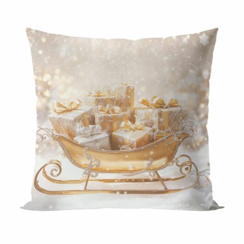 Poszewka ZŁOTE SANIE 40x40 cm BIAŁA