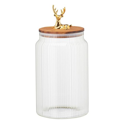 Szklany słoik z pokrywką i złotym uchwytem 1,6 l