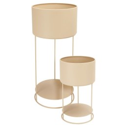 Zestaw 2 donic na stojakach beżowy 25,5x56,5 i 20x34,5 cm