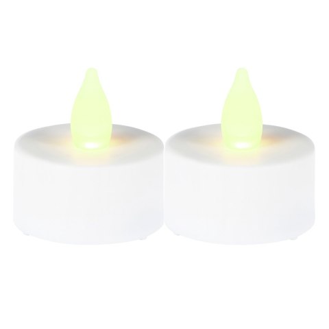 Zestaw 2 podgrzewaczy biały LED płomień