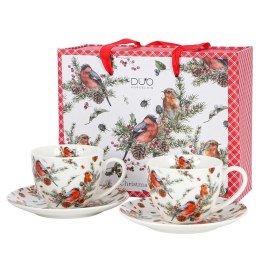 Zestaw filiżanek ze spodkami 2 sztuki CHRISTMAS BIRDS 1 250 ml