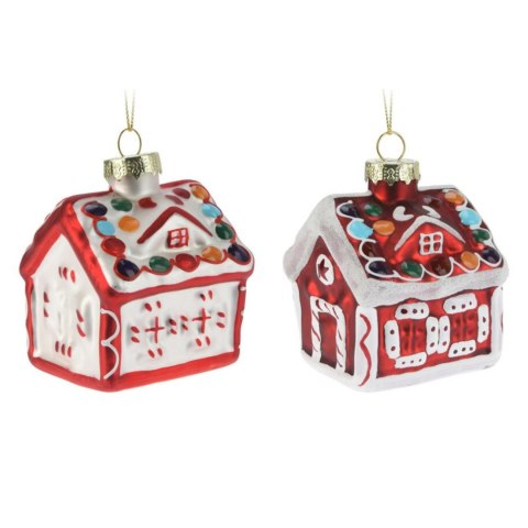 Bombki choinkowe domek z piernika 12 szt. 8 cm