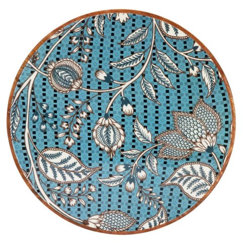 Duży dekoracyjny talerz mango z niebieskim motywem 37 cm wzór 1